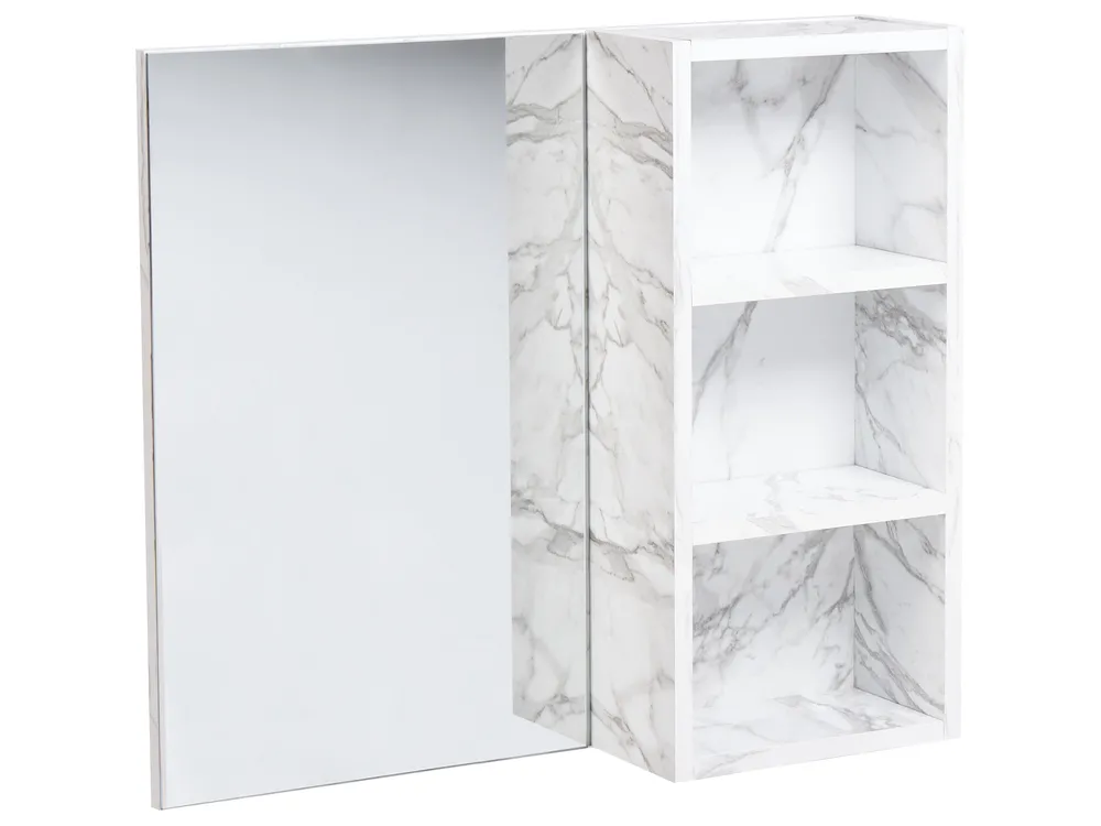 Bad-Spiegelschrank JOINVILLE 60 cm 54 cm Weißer Marmor
