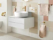 Badezimmerhalter Set 6-teilig RIOHACHA mit Handtuchstangen und -haken Gold_1080440