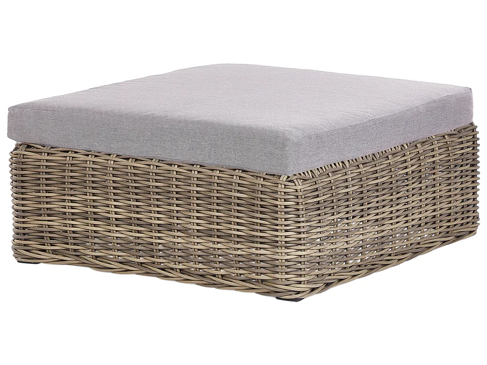 Garten Ecksofa mit Ottomane 6-Sitzer PALERMO modular Polyrattan Hellbraun_927890
