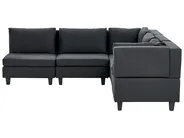 Modular Corner Sofa 5 Seater UNSTAD Fabric Black Left Hand_924793