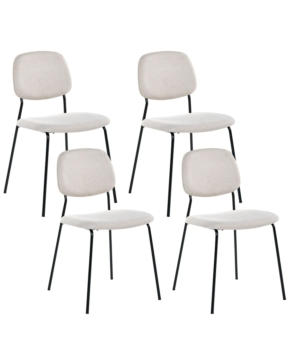 Esszimmerstuhl 4er Set RILEY Stoff Hellbeige