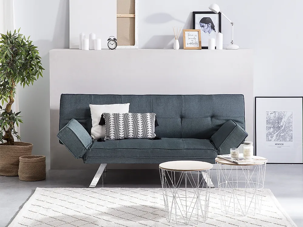 Schlafsofa 3-Sitzer BRISTOL Stoff Dunkelblau_1182860