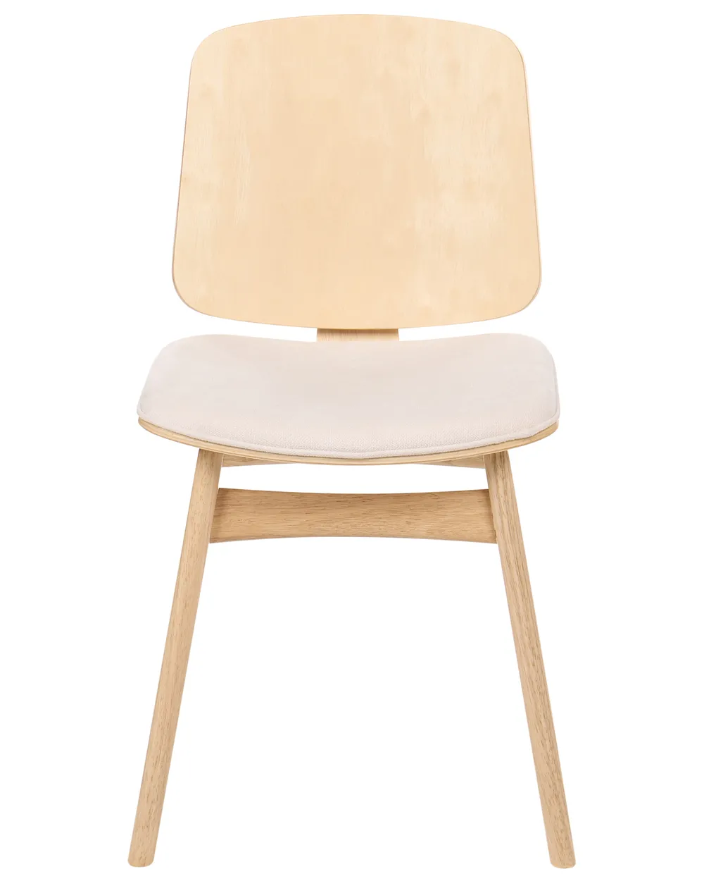 Esszimmerstuhl 2er Set CHARLESTON Holz Hellbraun / Hellbeige_1070711