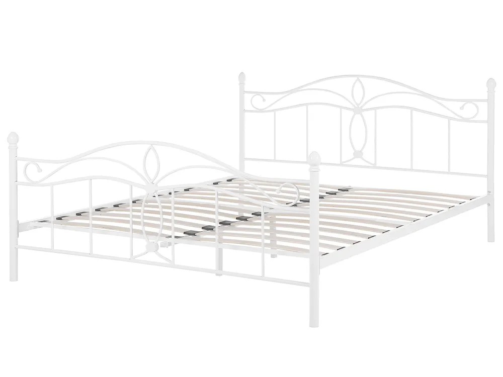 Bett mit Lattenrost Metall ANTLIA 160 x 200 cm Weiß_806611