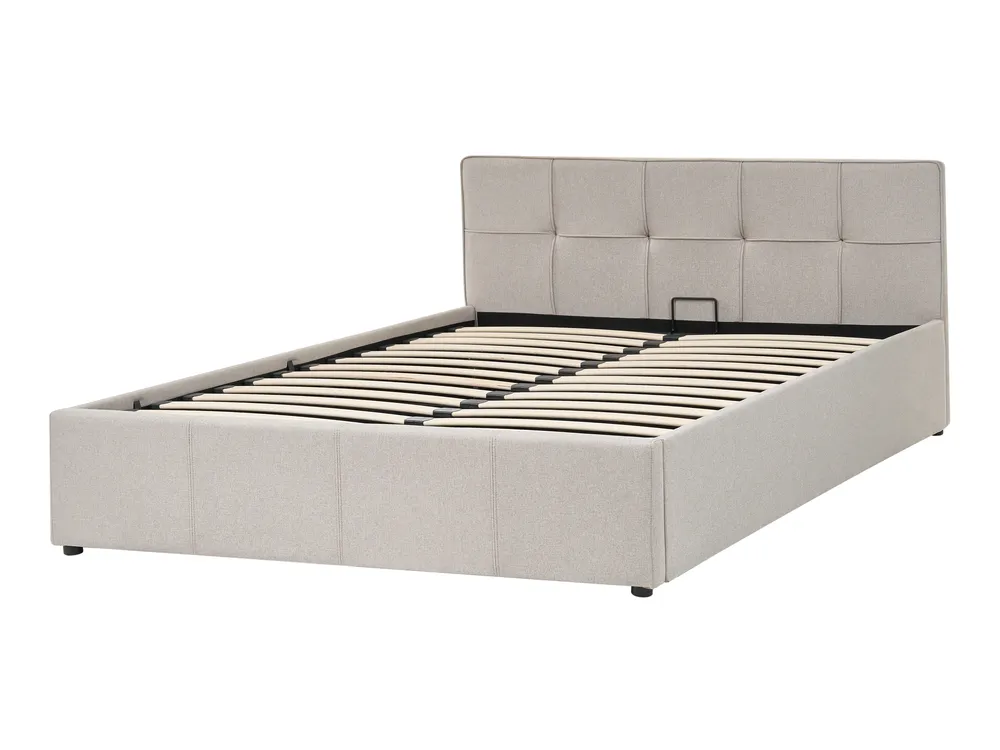 Ottoman Bed LAURESSES Fabric Taupe 120 x 200 cm (EU Small Double)_1153540