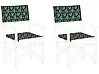 Set of 2 Garden Chair Replacement Fabrics CINE Dark Green