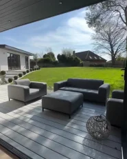 Garden Lounge Set with Table 5 Seater ROVIGO Grey_994835