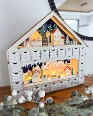 Christmas Decoration LED NISSER 44 cm Advent Calendar Light Brown_1036079