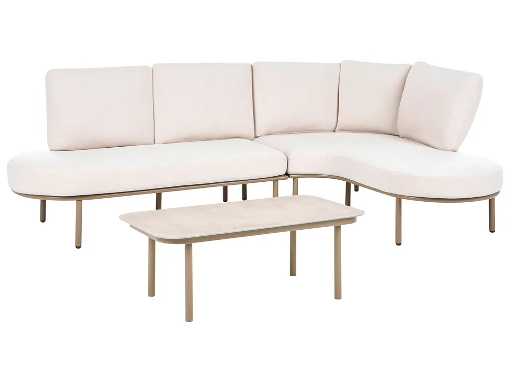 Gartensofa mit Tisch 4-Sitzer POLLINA Metall Braun_1078972