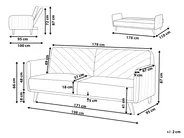 Schlafsofa 3-Sitzer SENJA Samtstoff Hellblau_850544