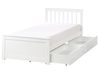 Bed with 2 Drawers OLENDON Pine Wood White 90 x 200 cm (EU Single)
