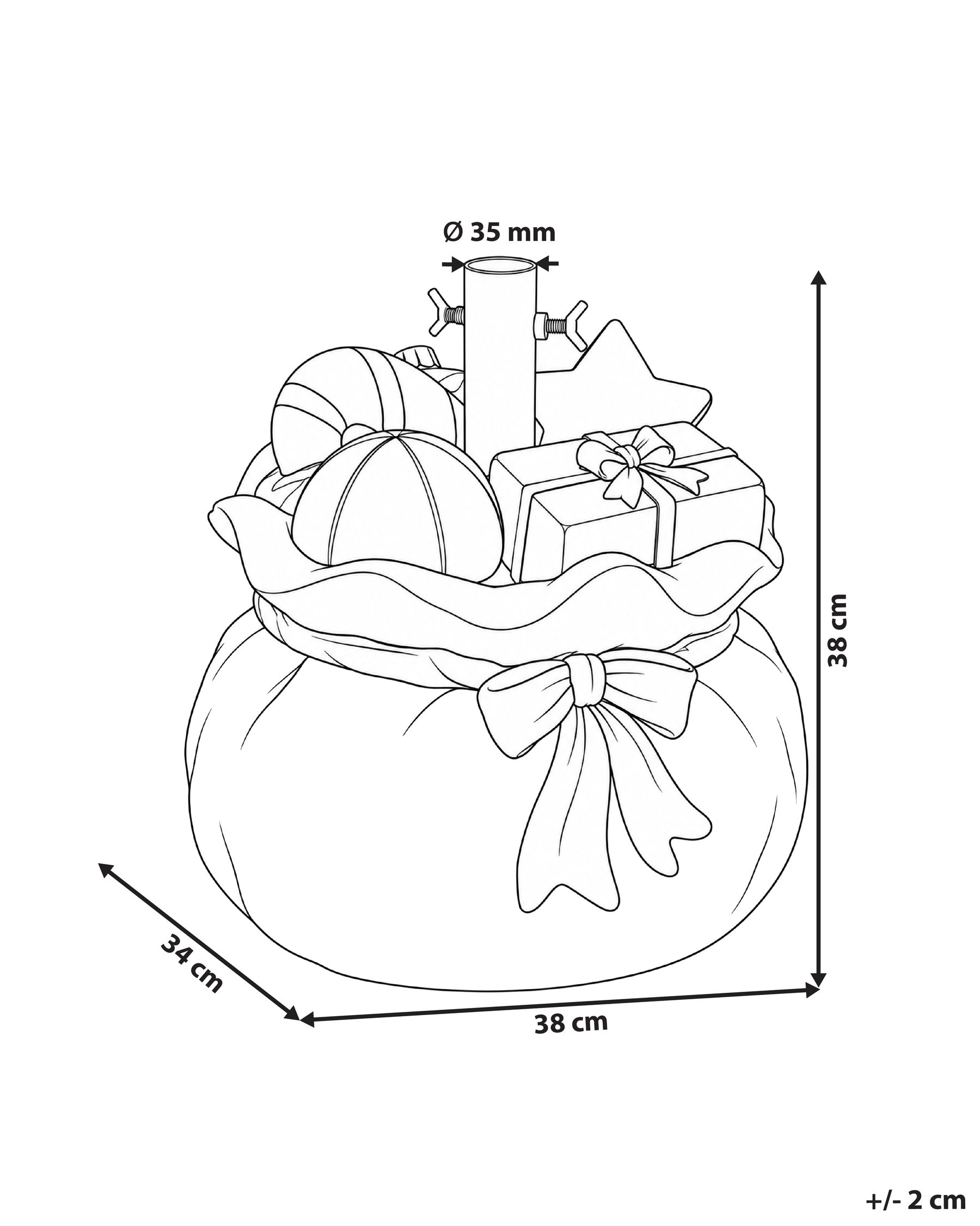 Weihnachtsbaumständer PUTIKKO 38 cm Geschenkesack Rot_1185112
