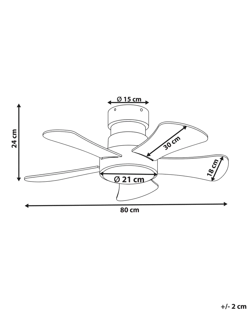 Ventilateur de plafond avec lampe BIVENS Avec télécommande LED Beige clair_1133277