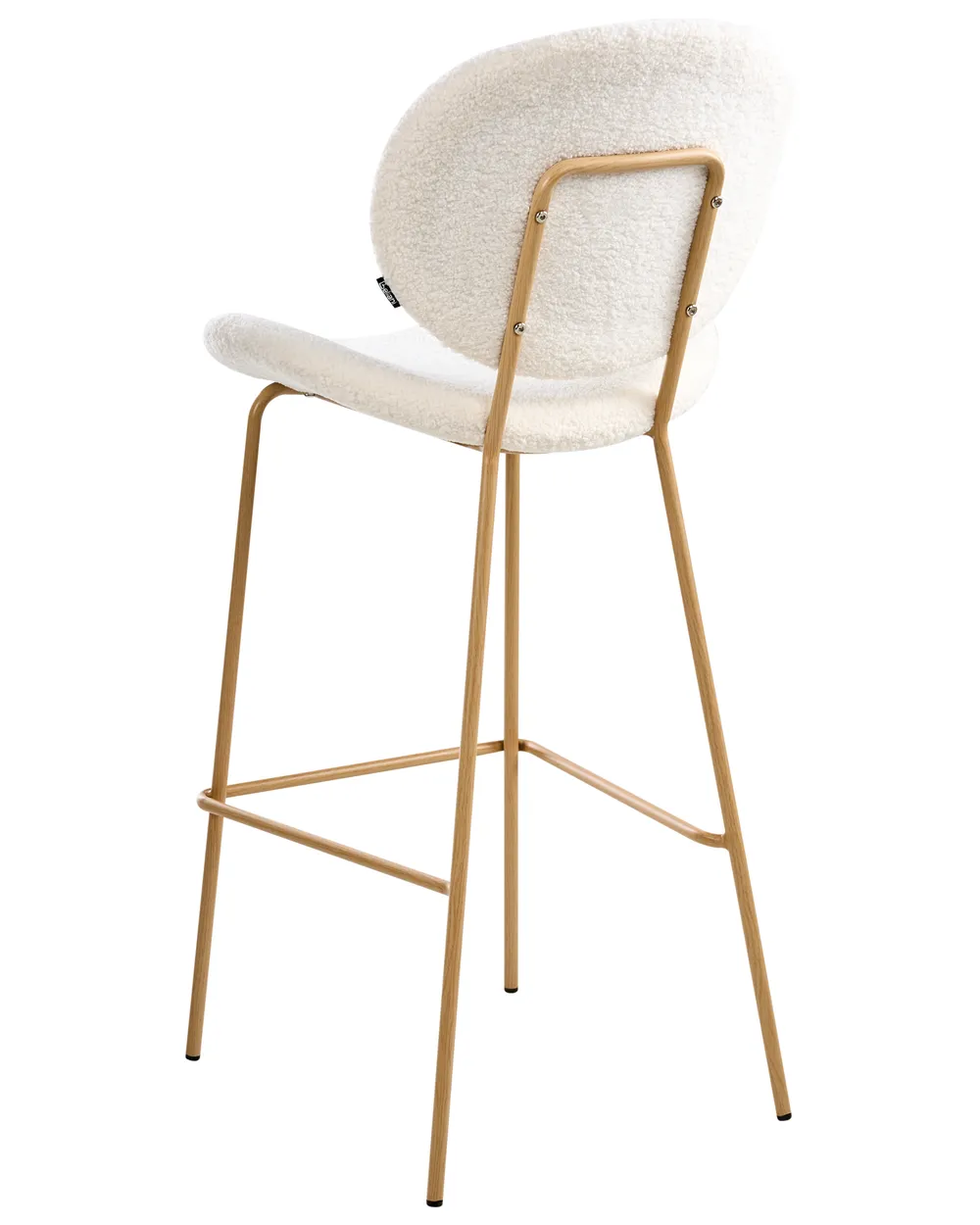 Set of 2 Bar Chairs LUANA Boucle White_1026930