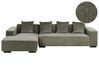 Ecksofa 4-Sitzer LUNGO Cord Grün rechtsseitig