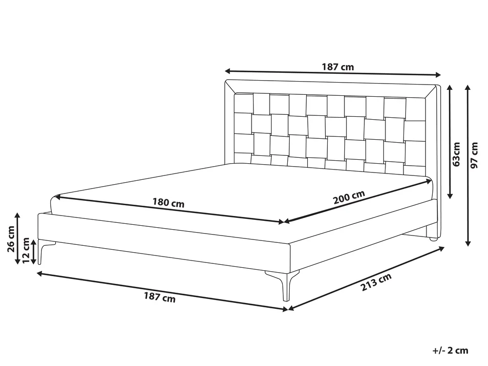 Bed Velvet LIMOUX 180 x 200 cm (EU Super King) Black_867230