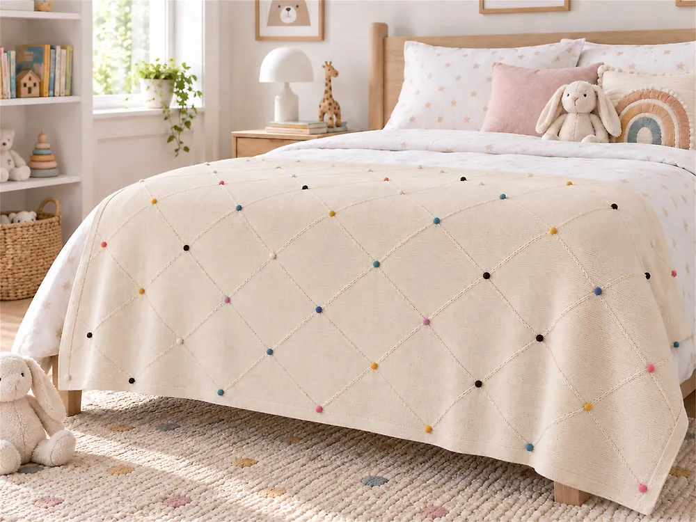 Kuscheldecke GAIDAR Baumwolle 130 x 170 cm Beige_1183962