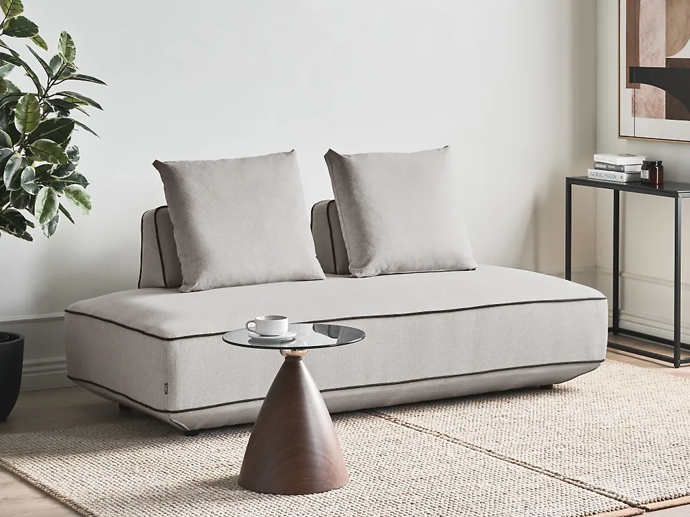 Chaiselongue SEILLANS Stoff Hellgrau_1184112