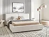 Bett mit Lattenrost Stoff LINARDS 160 x 200 cm Cremeweiß