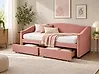 Tagesbett mit Stauraum VITTEL Stoff Rosa 90 x 200 cm