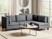 Modular Corner Sofa 4 Seater UNSTAD Fabric Dark Grey Left Hand_924610