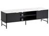 TV-Möbel GLASTONBURY Marmor Optik / Schwarz