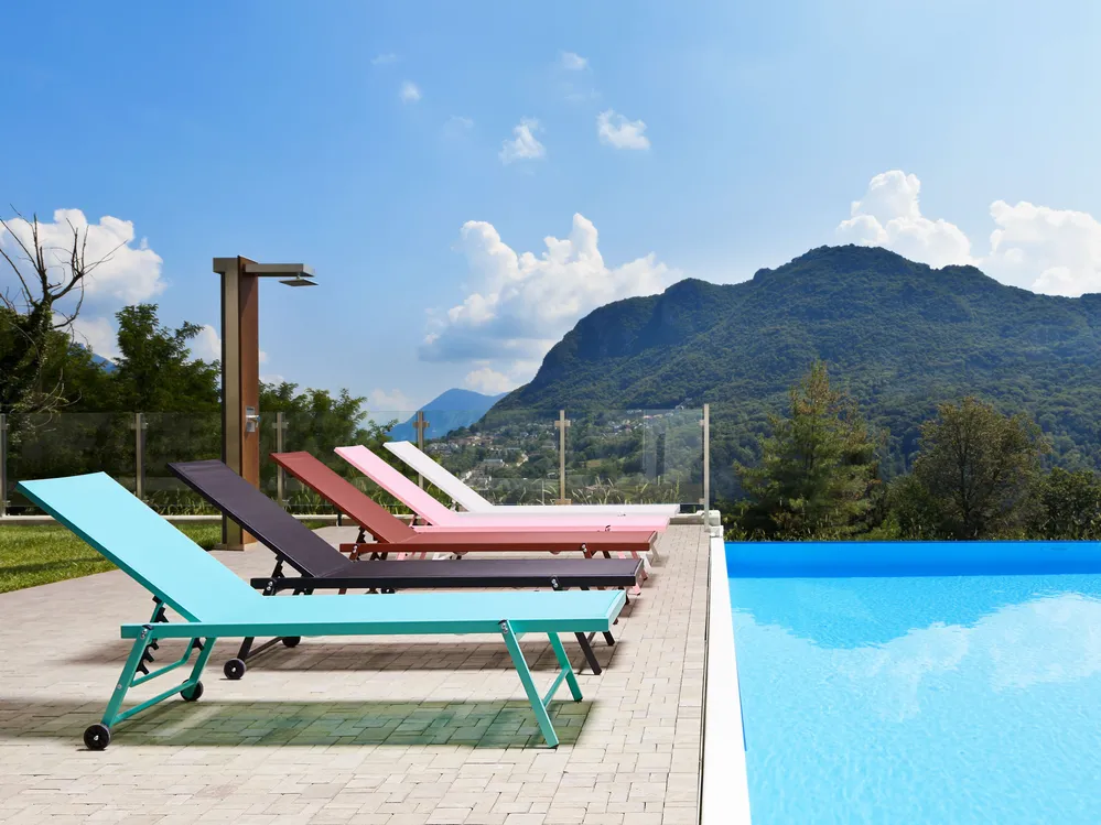 Sonnenliege PORTOFINO mit Relaxfunktion Metall Weiß_803875