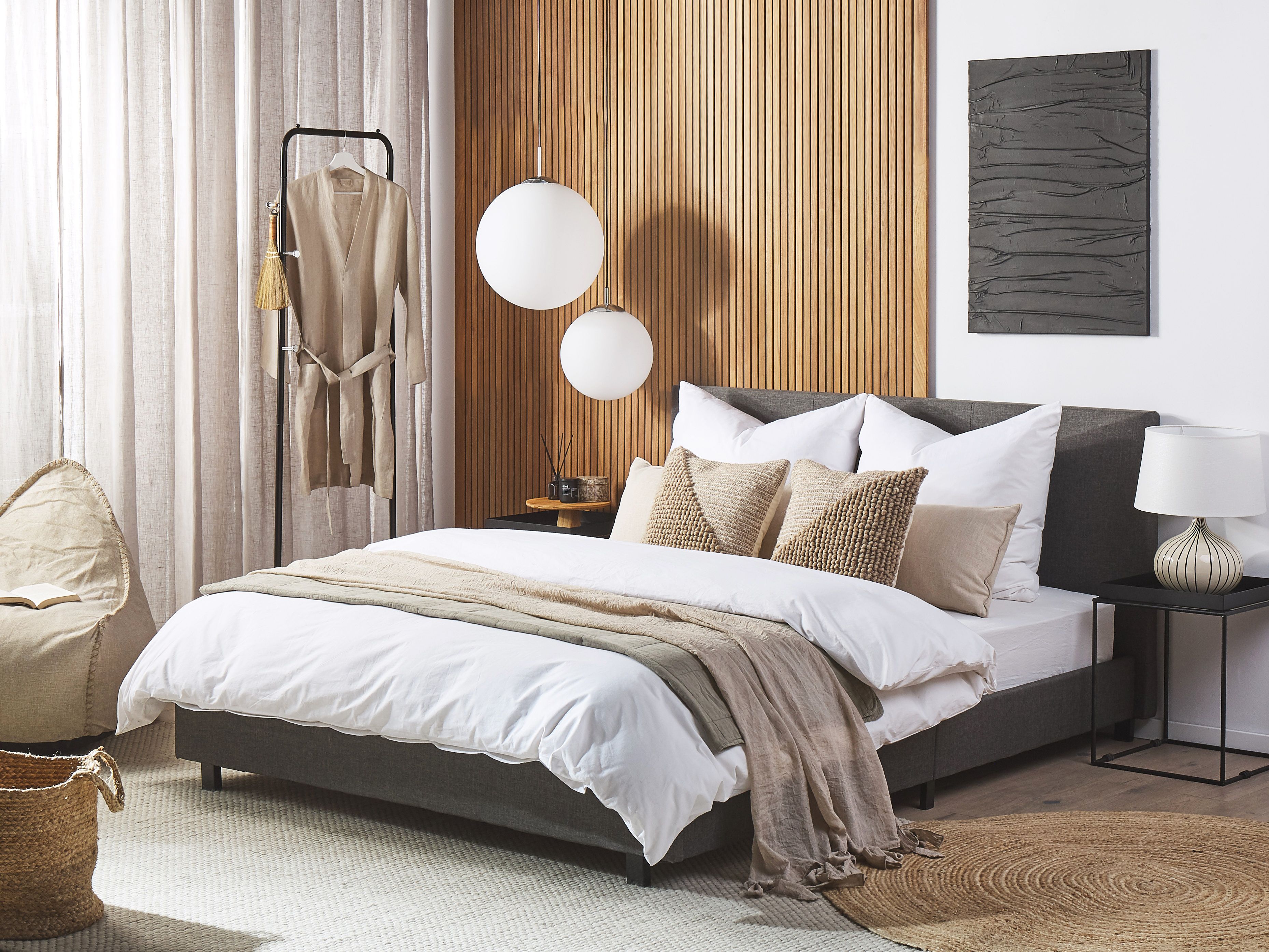 Waterbed Fabric ALBI 180 x 200 cm (EU Super King) Grey