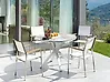 Gartenmöbel Set 4-Sitzer MALETTO/GROSSETO Metall Marmor Optik Grau / Weiß