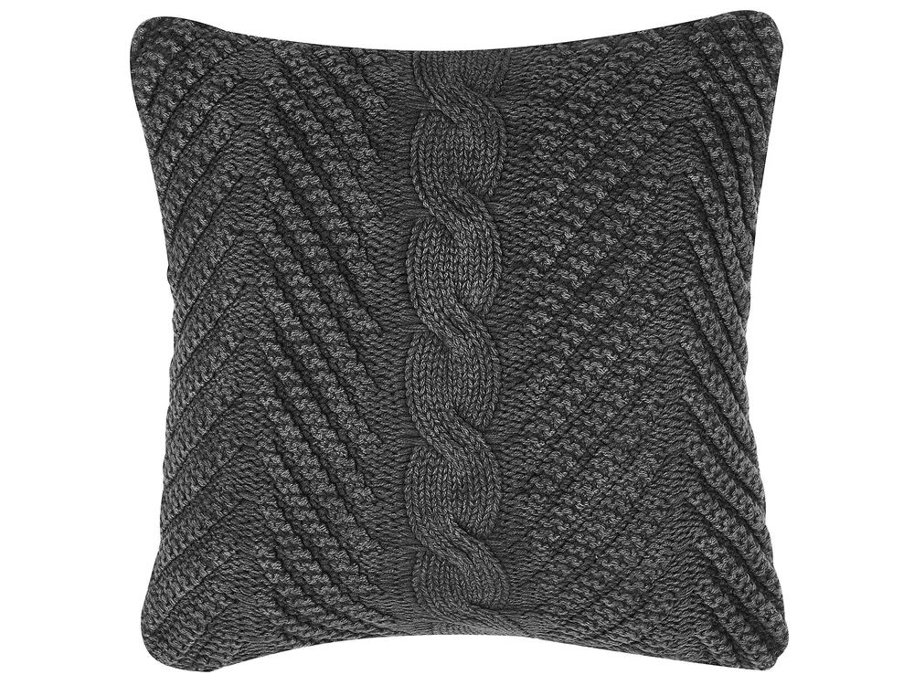 Cuscino cotone motivo in rilievo grigio 45 x 45 cm KONNI Cuscino cotone motivo in rilievo grigio 45 x 45 cm KONNI