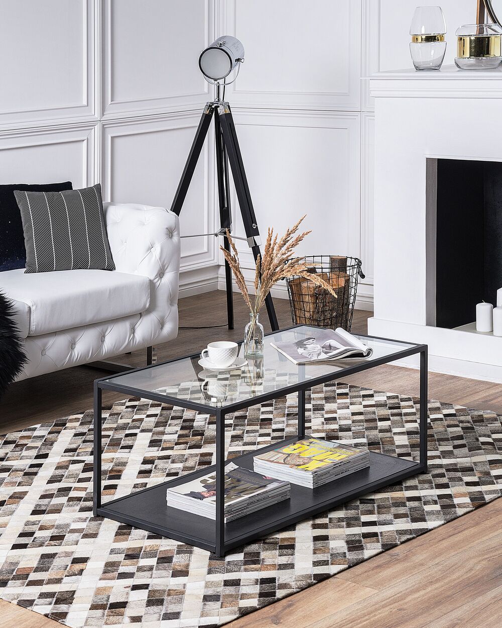 Rug AKDERE Brown 160 x 230 cm Leather