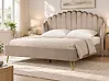 Bett mit Lattenrost Samtstoff AMBILLOU 160 x 200 cm Taupe