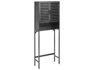Badezimmerschrank OKARCHE Bambus 63 cm Schwarz_1031681