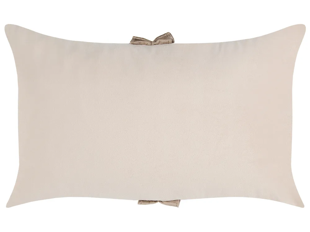 Dekokissen 2er Set BELLE 30 x 50 cm Samtstoff Hellbeige Ohne Muster_1168722