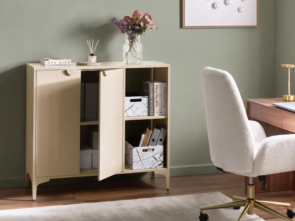Sideboard mit 2 Türen ARDURA Metall Beige_1077628