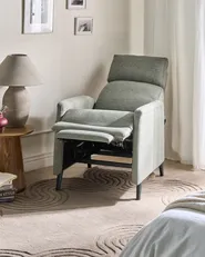 Recliner Chair SELVIK with Footrest Fabric Light Green_1039032