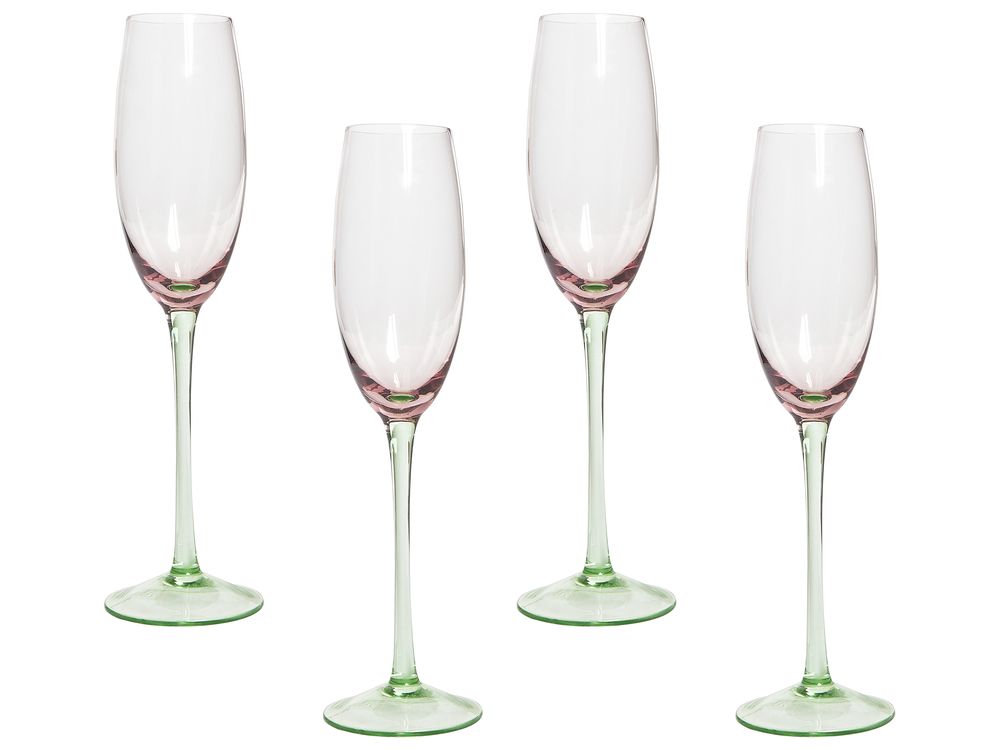 Set van 4 champagneglazen DIOPSIDE 200 ml Roze