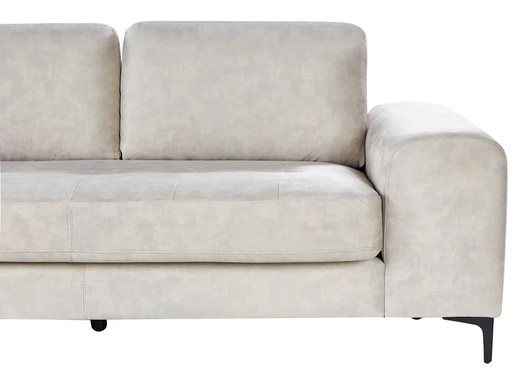 Ecksofa 4-Sitzer KIRUNA Samtstoff Hellbeige rechtsseitig_958026