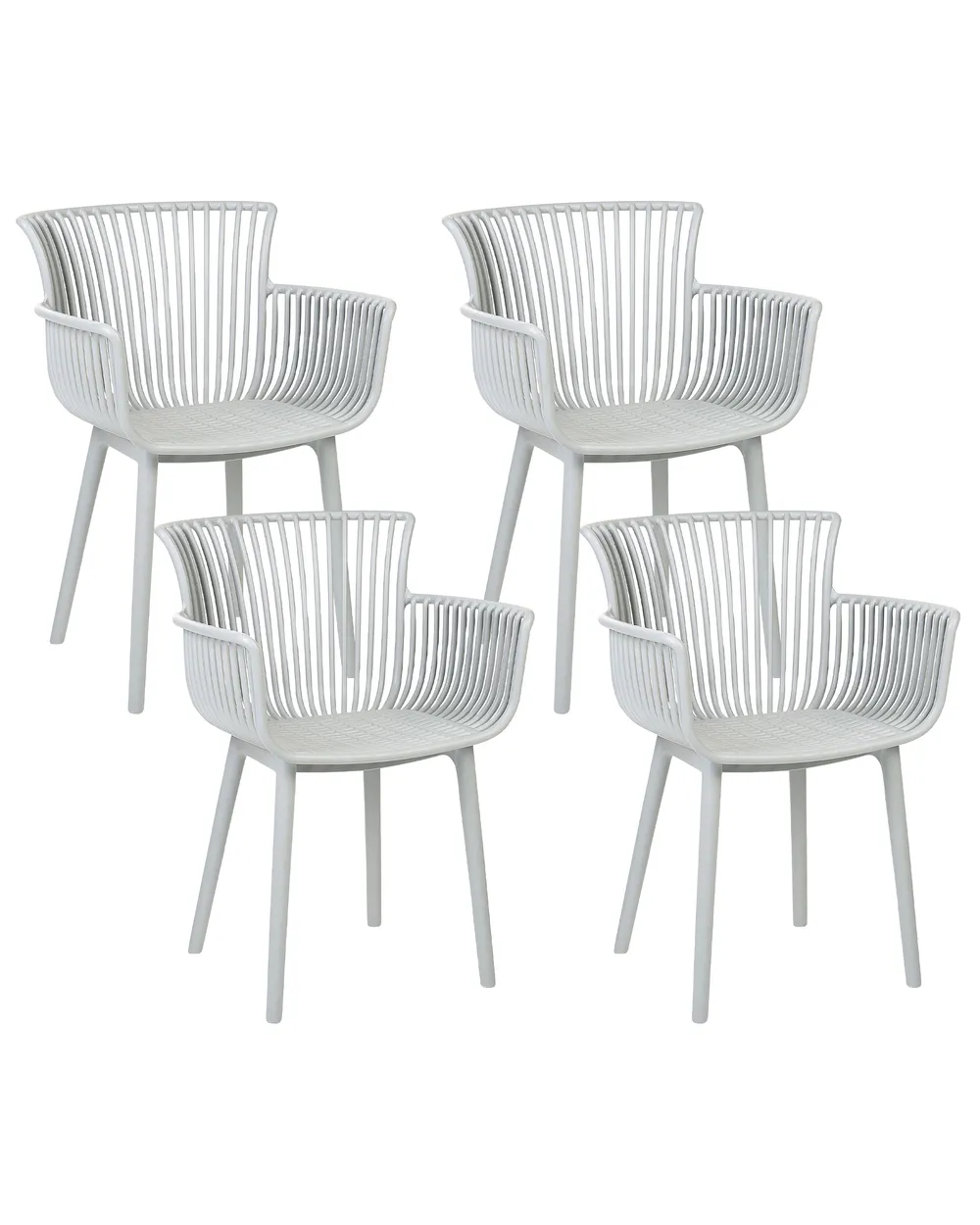 Gartenstuhl 4er Set PESARO Hellgrau