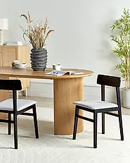 Set of 2 Dining Chairs STACY Wood Light Grey_1172270