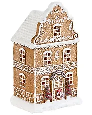 Weihnachtsdekoration 3er Set LED RIMPI 21/25/26 cm Haus Braun_1175136