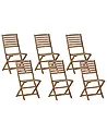 Gartenstuhl 6er Set TOLVE Akazienholz Braun