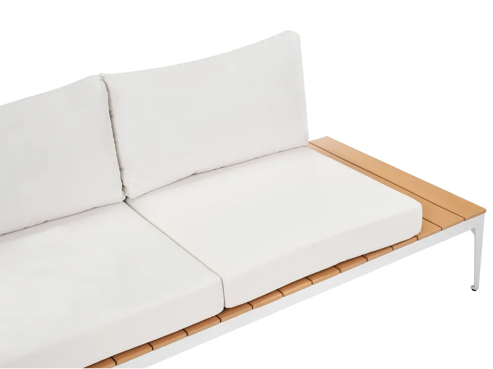 Garten Ecksofa mit Tisch 5-Sitzer POSITANO Cremeweiß_998810