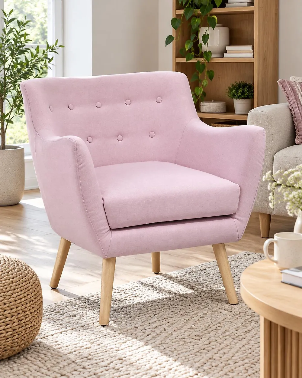 Sessel DRAMMEN Stoff Rosa