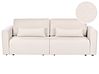 Sofa Bed 3 Seater VAXHOLM with Storage Boucle Light Beige