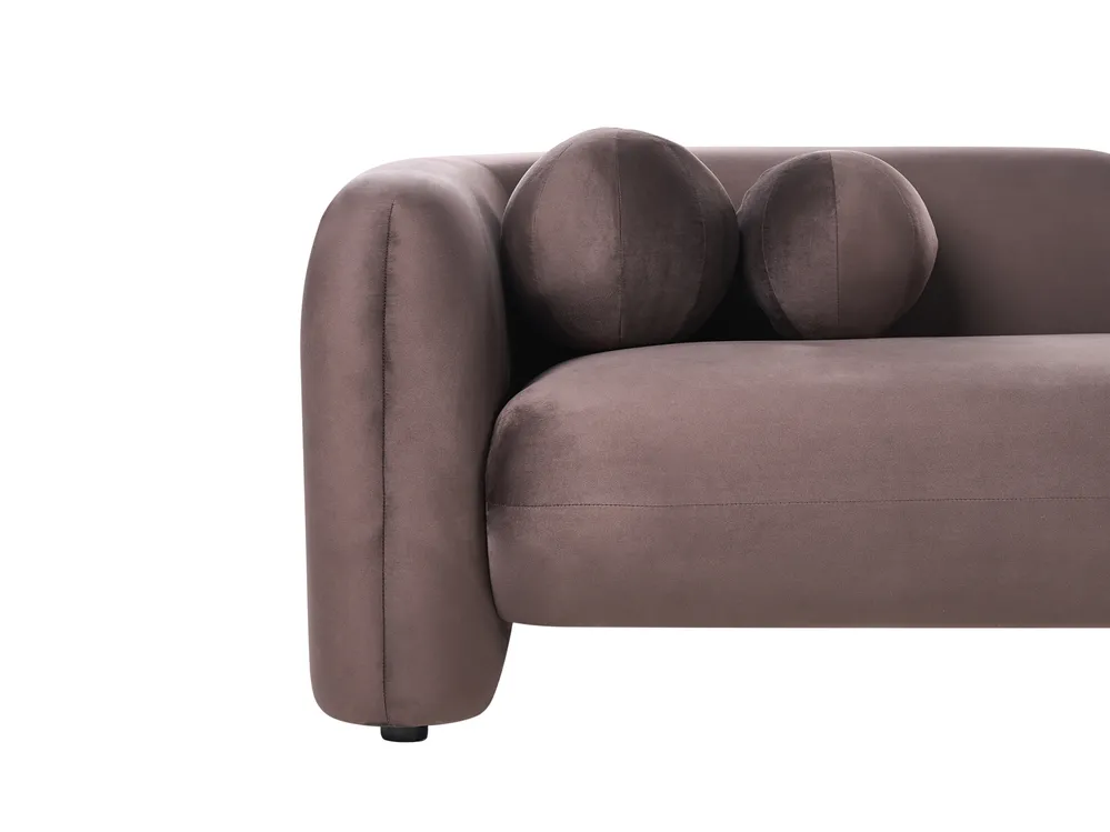 Sofa 3-Sitzer LEIREN Samtstoff Dunkelbraun_1028834