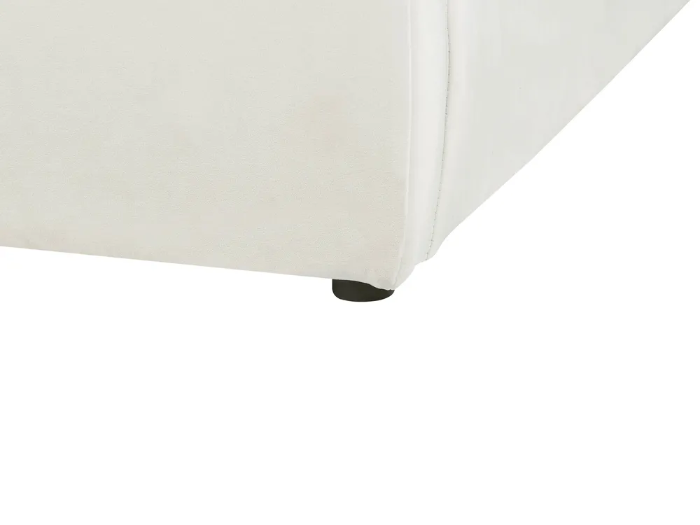 Bett mit Lattenrost Samtstoff BAJONNA 160 x 200 cm Cremeweiß_1009582