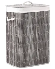 Wäschekorb mit Deckel TRANCURA Stoff Grau 72 L_1063785