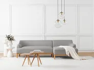 Ecksofa 3-Sitzer SOSJO Stoff Hellgrau linksseitig_941125