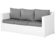 Garden Lounge Set with Table and Ottoman 6 Seater ROMA PE Rattan White_677879